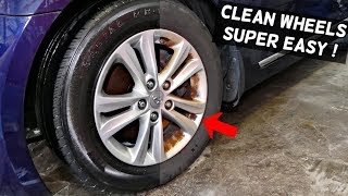 HOW TO CLEAN CAR WHEELS RIMS Cheap and Easy [upl. by Suinuj]