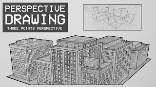 Perspective Drawing 6  Three Points Perspective [upl. by Fadden]