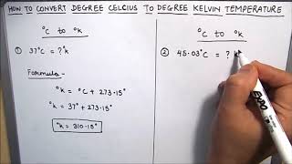 How to convert degree celsius temperature to kelvin temperature  convert from °C to K [upl. by Vokay31]