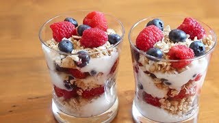 Fruit Granola amp Yogurt Parfaits  Healthy Breakfast Recipe [upl. by Audrey697]