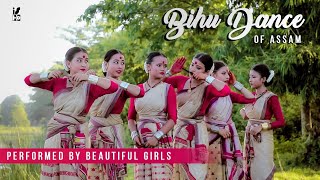 Bihu Dance of Assam Performed by Beautiful Girls  Assamese Bihu Song  ISHO [upl. by Ehtnax]