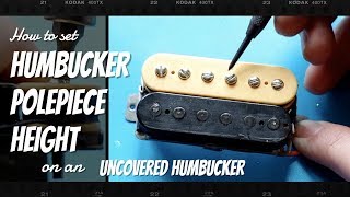 How to set Humbucker Polepiece Height  Uncovered Humbucker [upl. by Aerdied]