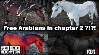 Four free Arabian Horse in chapter 2 in Red Dead Redemption 2 in 2021  Black Arabian RDR2 [upl. by Elset]