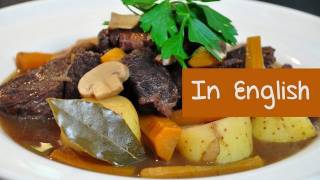 French recipe boeuf bourguignon Burgundy beef stew by Hervé Cuisine [upl. by Ainesey]