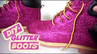 How To GLITTER BOOTS NO SHEDDING [upl. by Chalmers636]