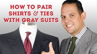 How To Pair Shirts amp Ties With Gray Suits  Guide to Wearing Grey [upl. by Berrie]