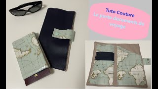 Tuto Couture DIY  Coudre un porte documents voyage pour moins de 4€ [upl. by Asiak]