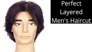 Perfect Layered Mens Haircut Tutorial  TheSalonGuy [upl. by Batista]