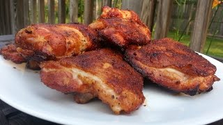 Honey Brined Smoked Chicken Thighs  Easy Chicken Thigh Recipe on the Mini WSM [upl. by Tierza]