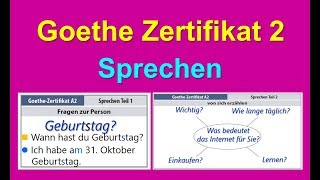 Goethe Zertifikat A2 Sprechen  German Speaking Exam A2 [upl. by Milks339]