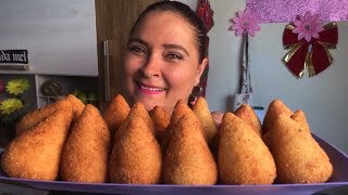 COXINHA DE FRANGO  MASSA PARA SALGADOS FRITOS [upl. by Columbyne]