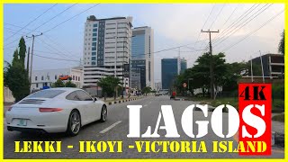 LAGOS NIGERIA Driving in the rich neighbourhoods of LEKKI IKOYI VICTORIA ISLAND 4K ultra HD drive [upl. by Avika267]