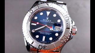 Rolex YachtMaster BLUE Dial 116622 Rolex Watch Review [upl. by Adnyc336]