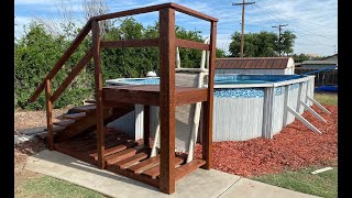 Building Above Ground Pool Stairs and Deck [upl. by Walton]