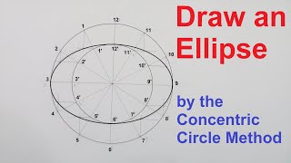 Draw an Ellipse by the Concentric Circle Method [upl. by Asaert]