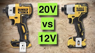 Dewalt Impact Driver head to head 12V vs 20V [upl. by Dorris137]