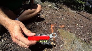 Victorinox SAK Magnifying Lens Firecraft in the Woods [upl. by Sinnaiy]