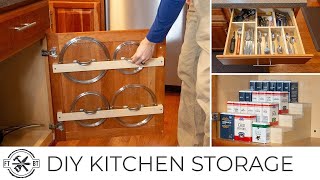 3 Easy DIY Kitchen Organization Projects  Basic Tools [upl. by Larrad]