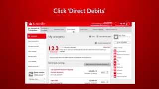 Santander Online Banking –Set up amend and cancel Direct Debits [upl. by Tubb647]