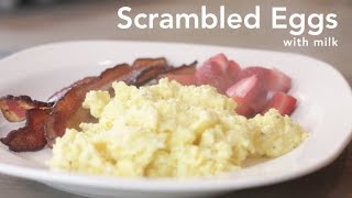 How to Cook Scrambled Eggs with milk [upl. by Eniamirt]