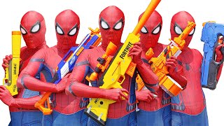 Spider Man Nerf War Compilation [upl. by Nalrah]