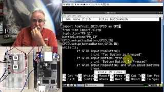 Beaglebone Black LESSON 8 Read Buttons Using GPIO Pins from Python [upl. by Randee]