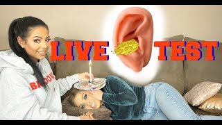 Ohrenschmalz Test mit Niloofar Irani 😳👂🏽 [upl. by Perlman]