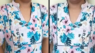 Easy Yoke Kurti Neck Cutting and Stitching [upl. by Dilisio]