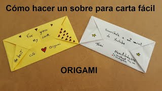 💌  SOBRE  💌 para CARTA FACIL ✅  Origami PASO A PASO [upl. by Supen618]