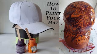 625 Painting a HatCap  The Dos and Donts  Acrylic Pouring [upl. by Territus]