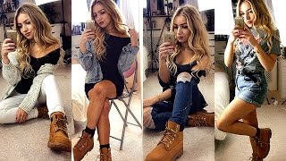 HOW TO STYLE TIMBERLAND BOOTS  OUTFIT IDEAS [upl. by Enyalb]