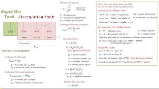 Flocculation Tank Design Calculations  RAPID MIX AND FLOCCULATION Water Treatment [upl. by Arabrab275]