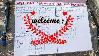 Lecture 8 Leftmost Derivation  Rightmost Derivation and PARSE Tree [upl. by Muhcon]