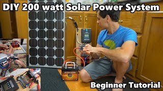 DIY 200 Watt 12 volt Solar Power System quotThe Minimalistquot Beginner Tutorial [upl. by Eerpud]