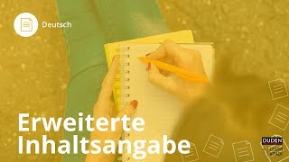 Erweiterte Inhaltsangabe Das musst du beachten – Deutsch  Duden Learnattack [upl. by Adnylam313]