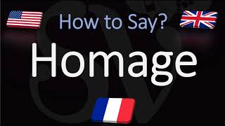 How to Pronounce Homage CORRECTLY American English British French Pronunciation [upl. by Nalyr675]