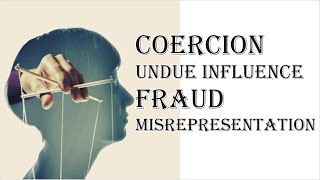 Coercion Undue Influence Fraud Misrepresentation  Indian Contract Act 1872  Law Guru [upl. by Dahij]