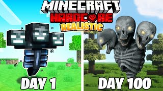 I Survived 100 DAYS in REALISTIC Minecraft [upl. by Lilly]