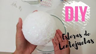 COMO DECORAR ESFERAS NAVIDEÑAS DIY ELEGANTES ECONOMICAS Nevadas [upl. by Bendix861]