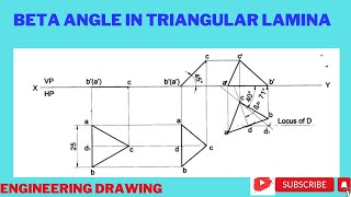 Beta angle problem in Triangular lamina Engineering Graphics Engineering Visualization [upl. by Wey]