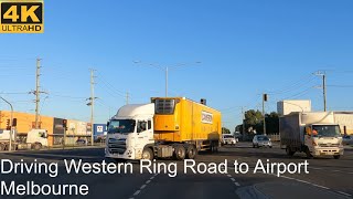 Driving Western Ring Road to Airport  Melbourne Australia  4K UHD [upl. by Novets]