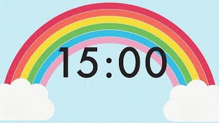 15 Minute Countdown Rainbow Timer 🌈 [upl. by Abbottson264]