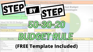 50 30 20 Rule of Budgeting Excel Template Included [upl. by Kartis]