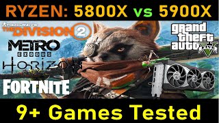 Ryzen 7 5800X vs Ryzen 9 5900X Gameplay Benchmarks AMD RX 6800XT Test in 7 Games [upl. by Kirstyn]