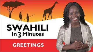 Learn Swahili  Swahili in Three Minutes  Greetings [upl. by Gradeigh]