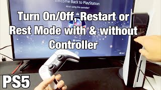 PS5 How to Turn OffOn Restart Rest Mode with amp without contoller [upl. by Weber]