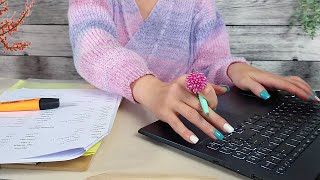 ASMR Paper amp Typing Sounds • Data Entry • Home Office Ambiance [upl. by Sanburn]