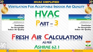 HVAC Ventilation Part 3 – Fresh Air Calculation ASHRAE 621 [upl. by Shay]