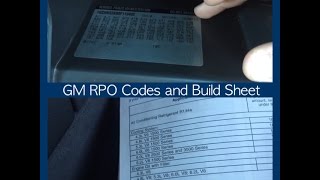 Reading GM RPO Glovebox Codes and Build Sheet [upl. by Eciralc]