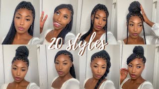 20 WAYS TO STYLE KNOTLESS BOX BRAIDS EASY Tosin Tee [upl. by Aihtak75]